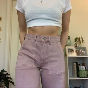 light faded pink / purple American Eagle wide leg / skater jean